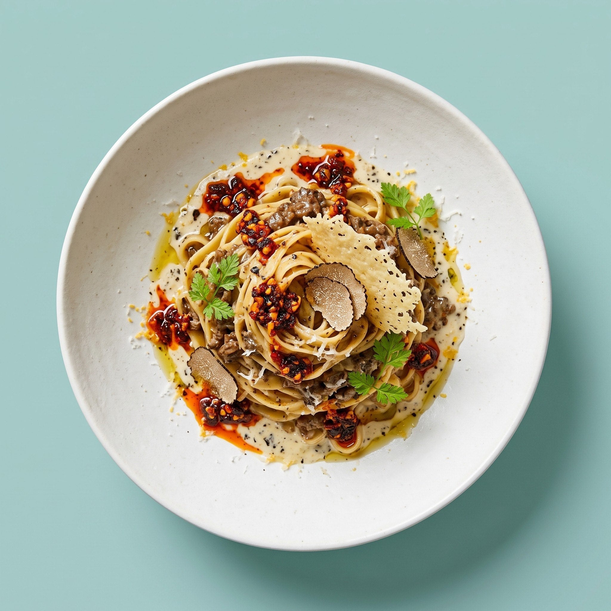 Trüffelpasta mit Chili Crunch