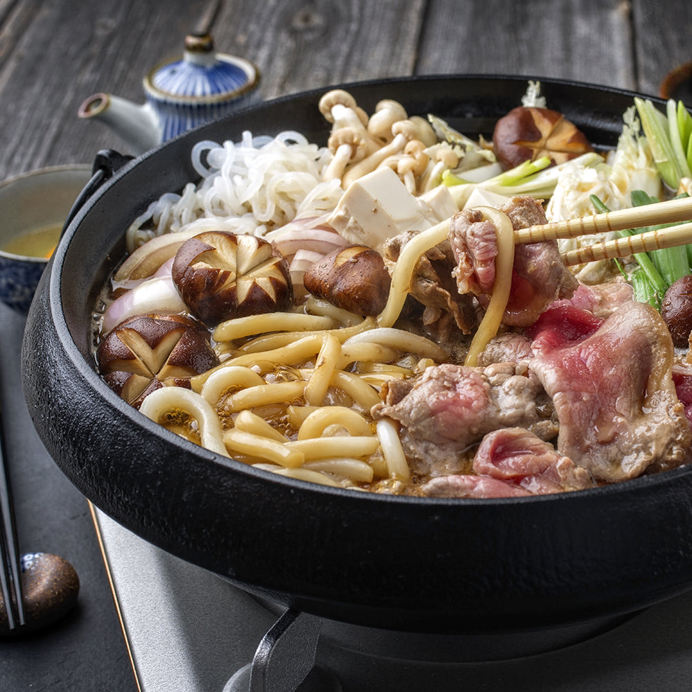 Cremige Soba Pilz Suppe mit Wagyu Streifen